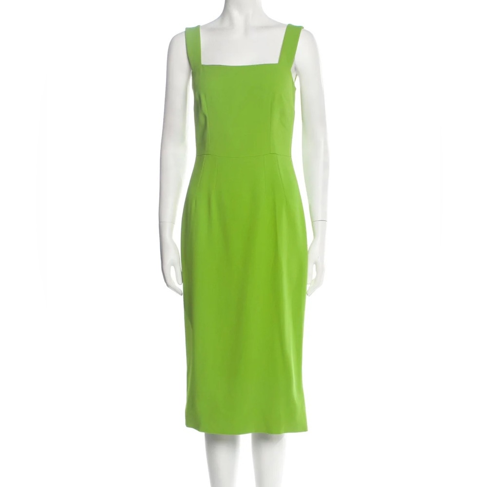 Dolce & Gabbana Green Cady Square Neck Slim Fit SheathTank Mid Dress. Sz. IT 42